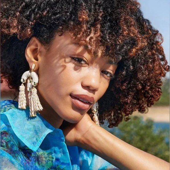 NWT Kendra Scott Tassel Chandelier Earrings Pale Blue Mix - Picture 15 of 15